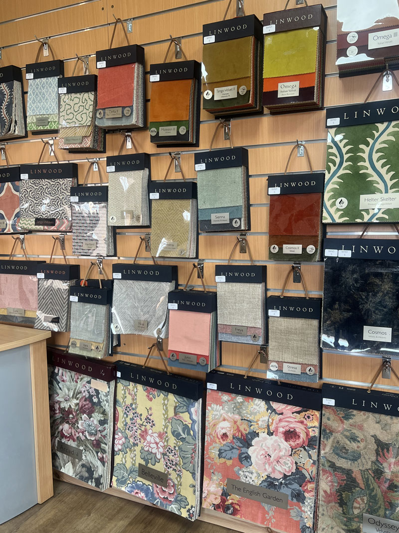 A vast array of fabric swatch books, from leading fabric manufacturers, to peruse.