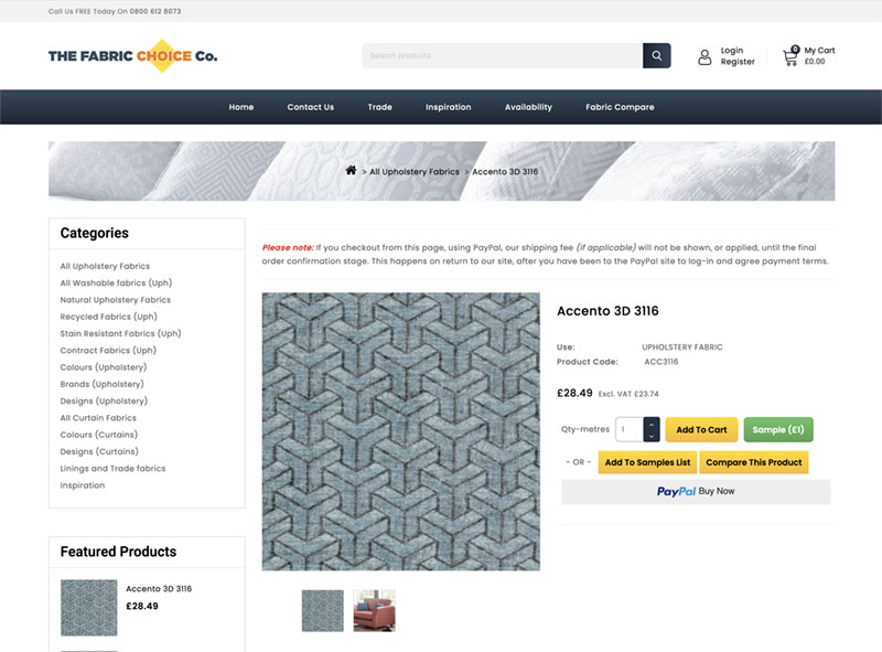 fabric-choice.co.uk example Upholstery Fabric product page